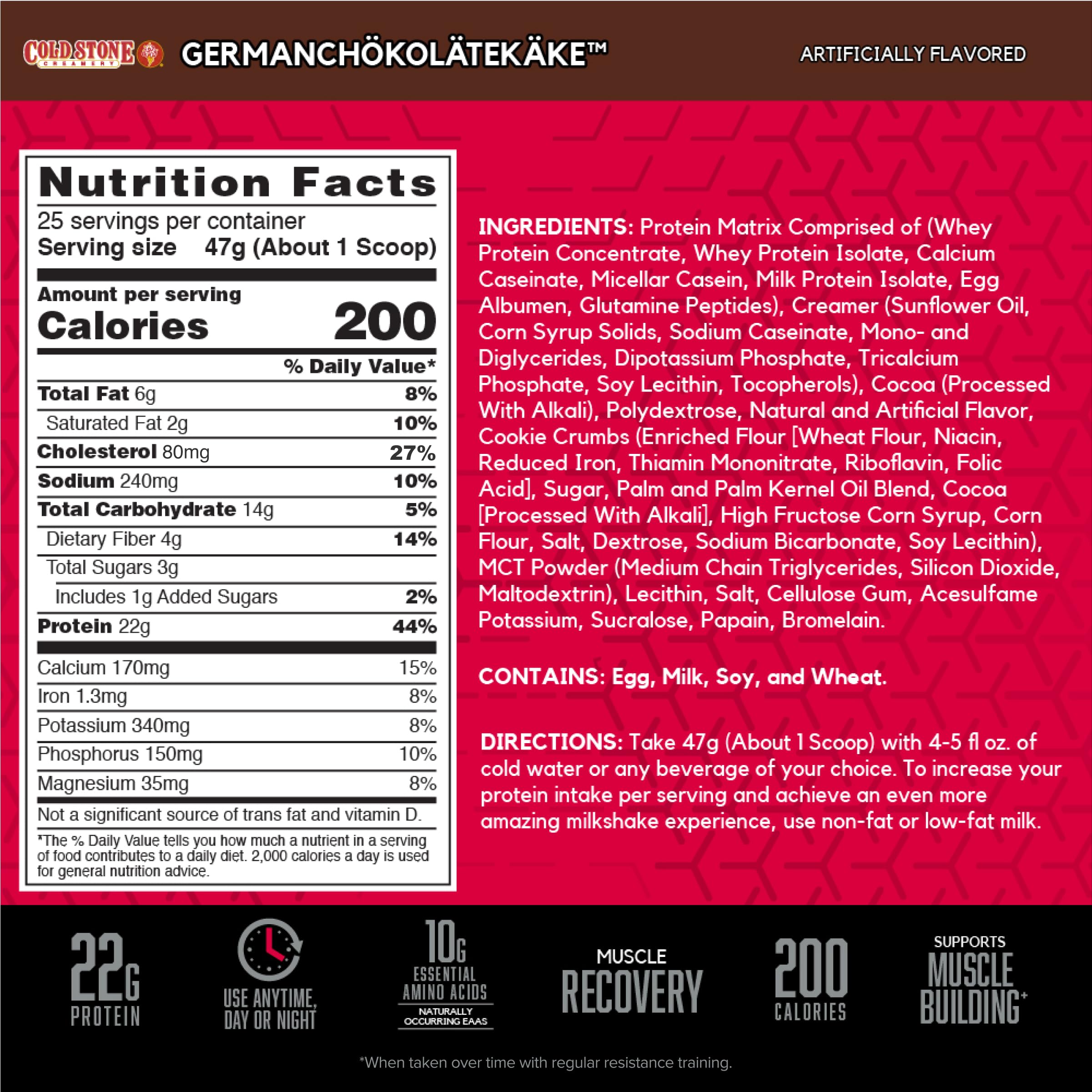 BSN Syntha-6 Whey Protein Powder, Cold Stone Creamery- Germanchökolätekäke Flavor
