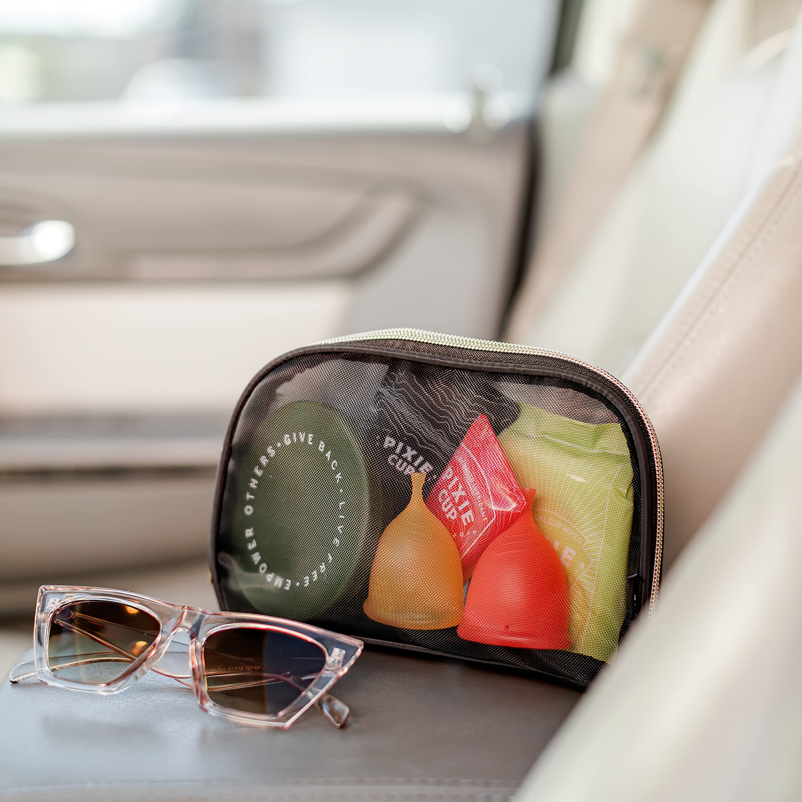 Pixie Cup Menstrual Kit - Best Period Cup Starter Kit - 2 Cups, Wash, 20 Wipes, Lube, Public