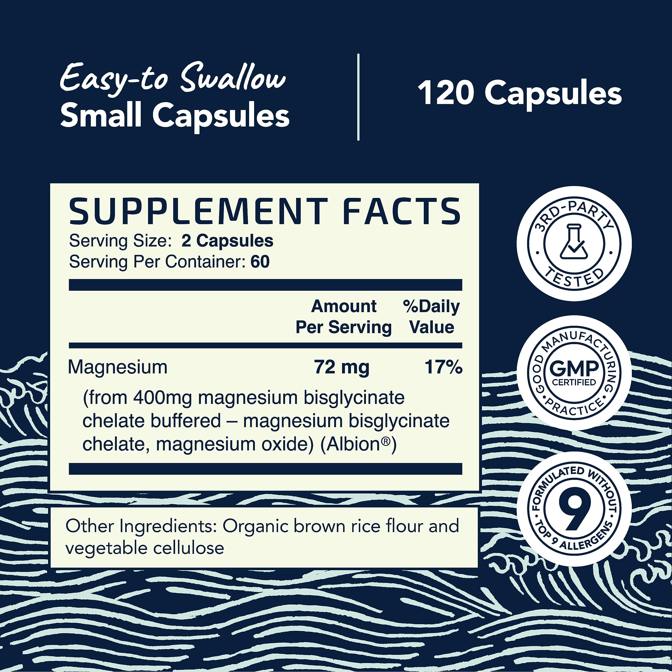 Magnesium Bisglycinate 400mg | Chelated Bisglycinate for Muscle Relaxation, Bones