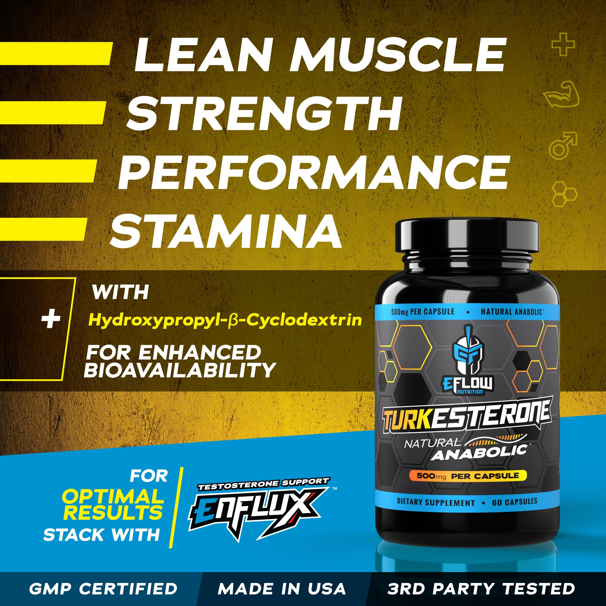 eFlow Nutrition Turkesterone (500 mg) Ajuga Turkestania Extract Complexed