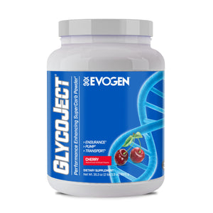 Evogen GlycoJect super carb powder cherry pre post workout carbohydrate endurance supplement 37 servings
